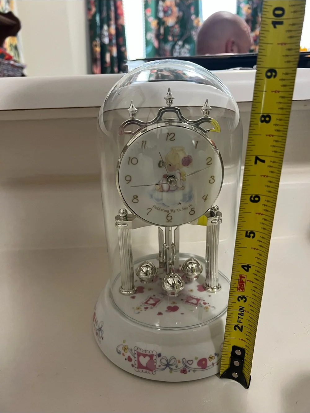 Precious Moments Collectible Glass Dome Anniversary Clock